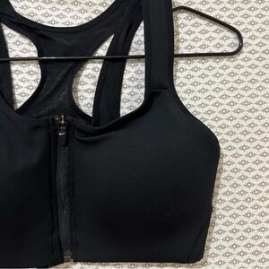Nike Black Dri-fit zip up Sports Bra with Racerback